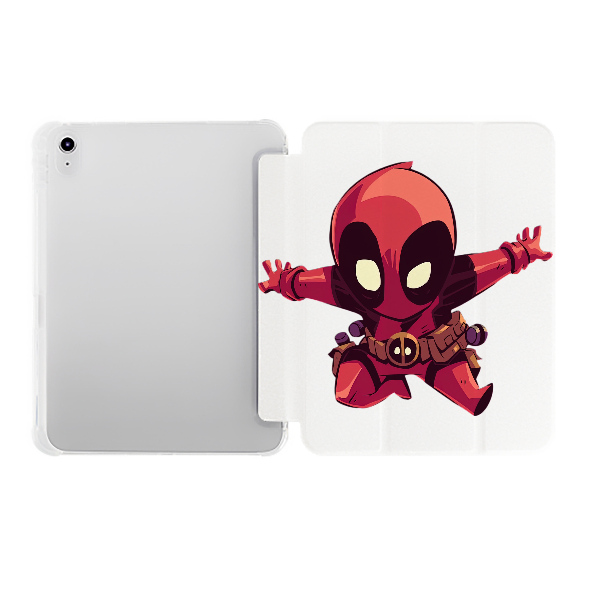 （画像用） Deadpool デッドプール IPad ケース ペン収納付き 三つ折りスタンド PUレザー×シリコン 対応機種9.5/10.5/10.9インチ